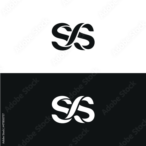 Initials SS, Font Typographic Logo Design Template