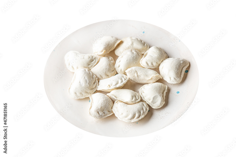 vareniki raw stuffed dumplings ready to cook meal snack on the table copy space food background