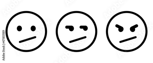 dissatisfied icon, unhappy icon button, vector, sign, symbol, logo, illustration, editable stroke, flat design style isolated on white