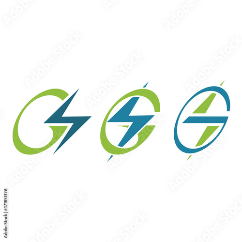 Free Download initial logo electric G icon vector - GFXLoad
