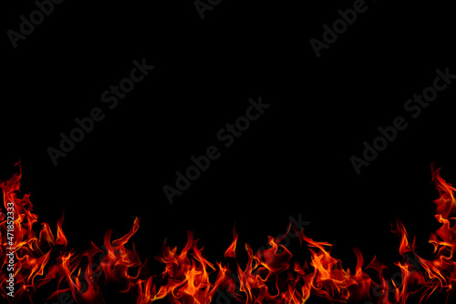 orange flame on black background