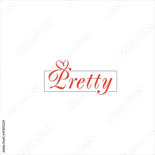 word pretty logo vector template