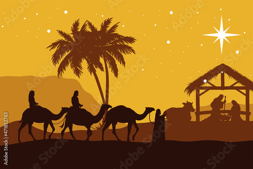 nativity silhouettes christmas scene