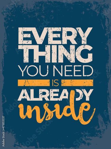 Fitness quote. Motivational workout typography quote. Fitness poster design.