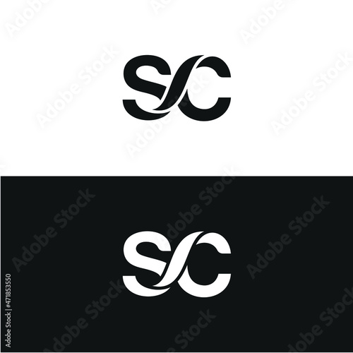 Initials SC, Font Typographic Logo Design