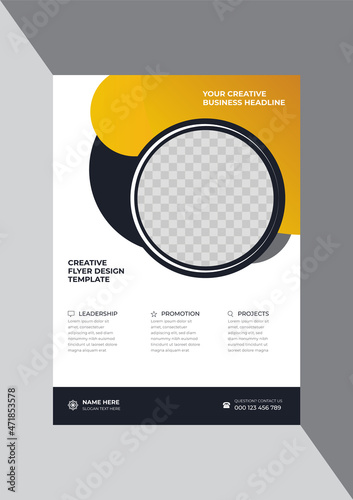 Yellow corporate business flyer design template