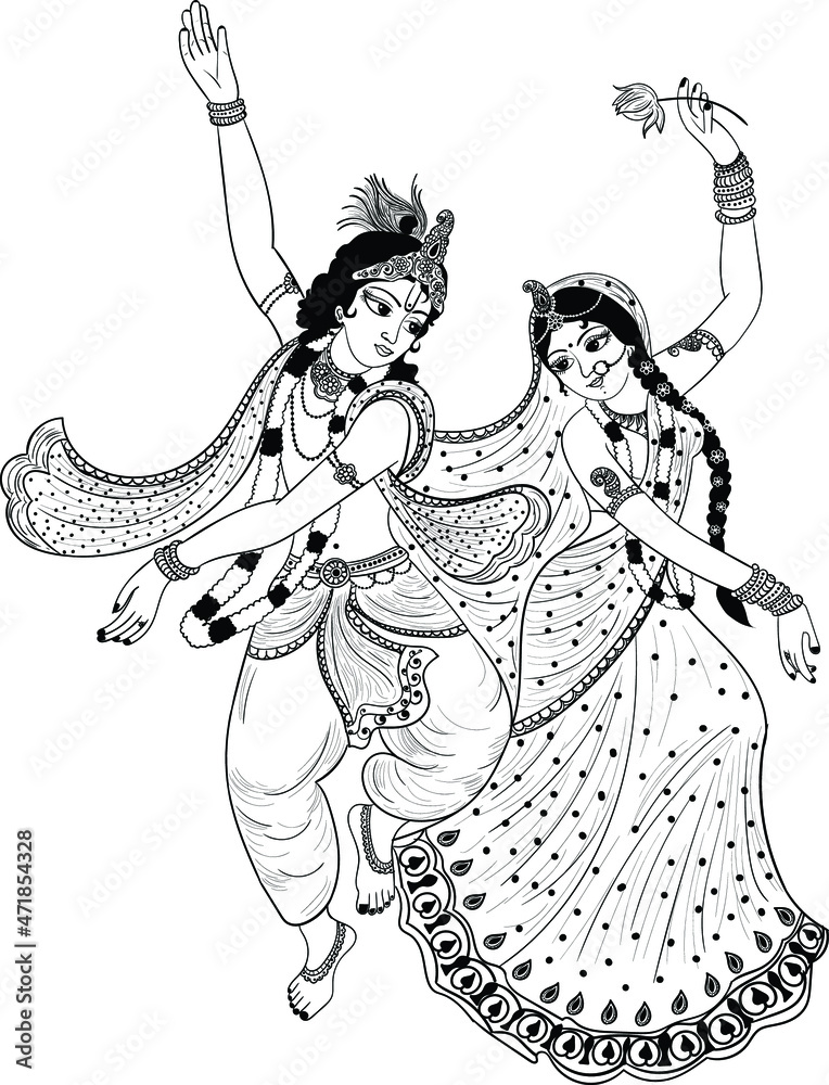 Radha Krishna hand made sketch - Other Hobbies - 1736799493