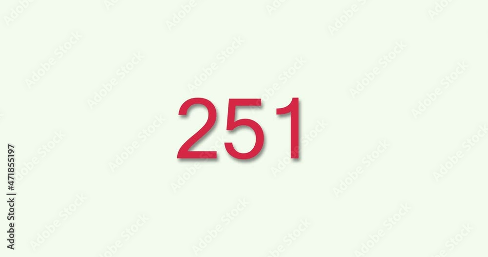 Countdown from 0 to 500 in 10 seconds animation. 4K resolution animation. Minimal style Red numbers countdown on white background. Countdown from 0 to 500 in 10 seconds animation. 4K resolution animation. Minimal style Red numbers countdown on white background.