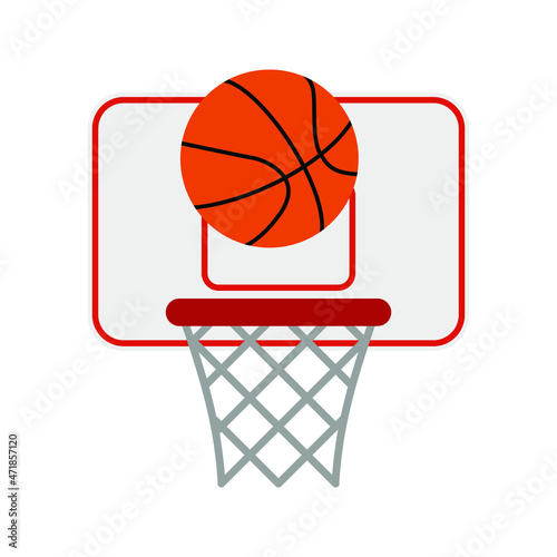 Basketball basket, basketball hoop isolated on white background. Vector illustration