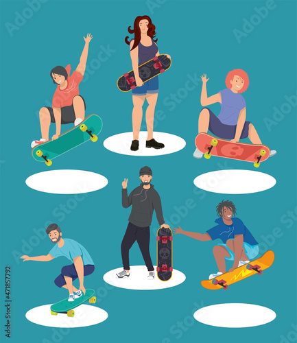 six skaters players characters