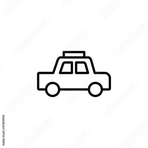 Cab, Taxi, Travel, Car, Transport Line Icon, Vector, Illustration, Logo Template. Suitable For Many Purposes.