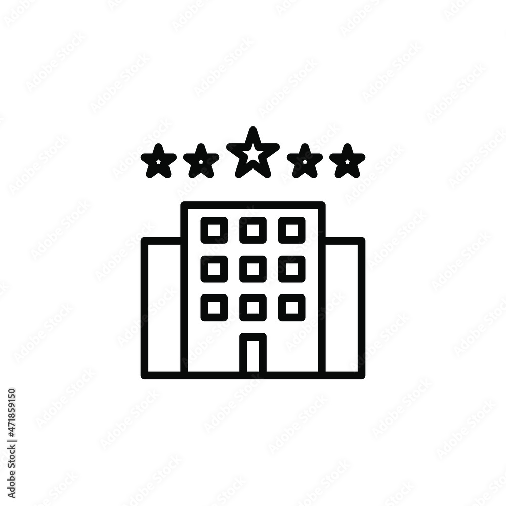Hotel, Apartment, Townhouse, Residential Line Icon, Vector, Illustration, Logo Template. Suitable For Many Purposes. Hotel, Apartment, Townhouse, Residential Line Icon, Vector, Illustration, Logo Template. Suitable For Many Purposes.