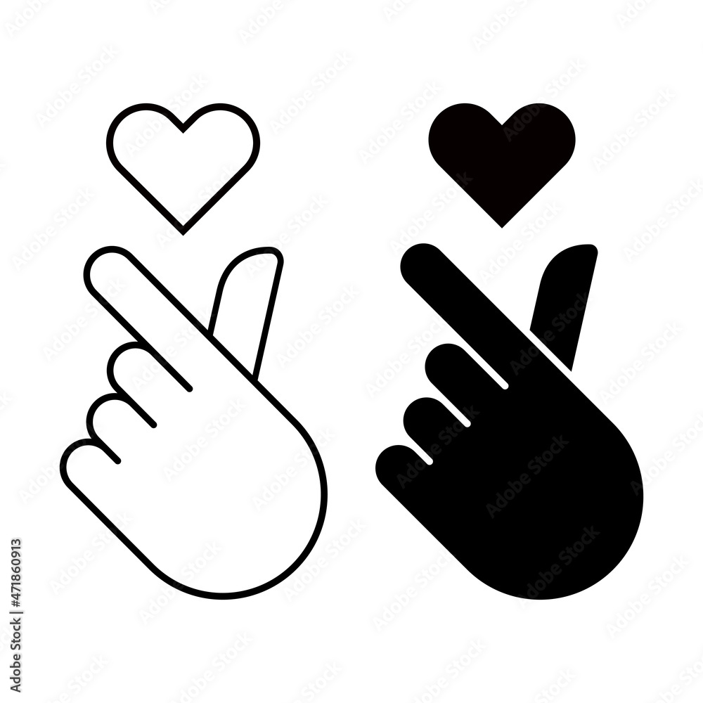 Korean love symbol vector icon. Korean love in trendy style. Symbol