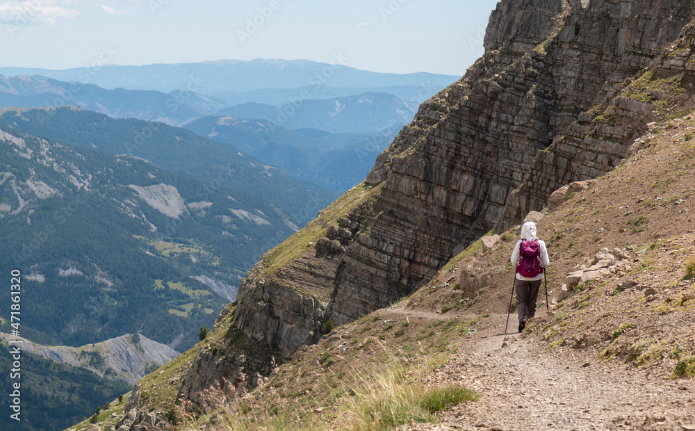 Fototapeta premium Randonnée au col de la Cayolle