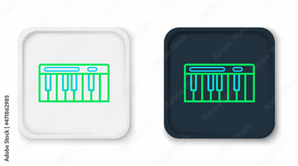 Line Music synthesizer icon isolated on white background. Electronic piano. Colorful outline concept. Vector Line Music synthesizer icon isolated on white background. Electronic piano. Colorful outline concept. Vector