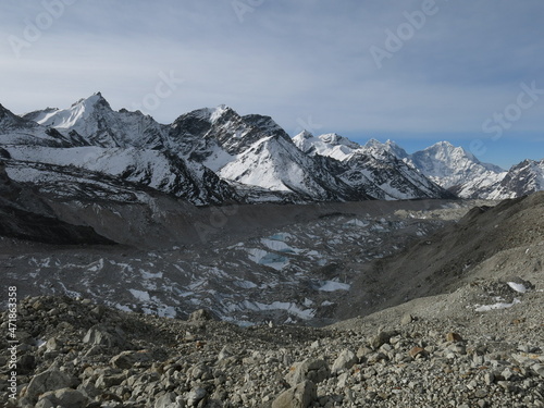 Khumbu Glacier seen from Gorak Shep. photo