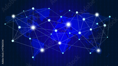 people world connection technology vector background