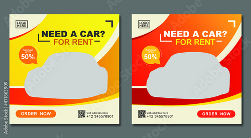 Car Rental Flyer for Social Media Post Template