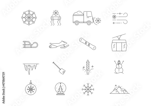 Winter holyday icon set