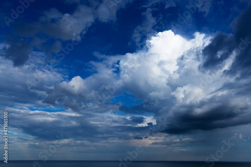 Beautiful view of the clouds over the sea