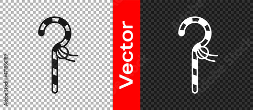 Black Crook icon isolated on transparent background. Ancient Egypt symbol. Scepters of egypt. Vector