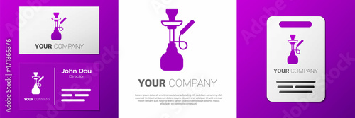 Logotype Hookah icon isolated on white background. Logo design template element. Vector