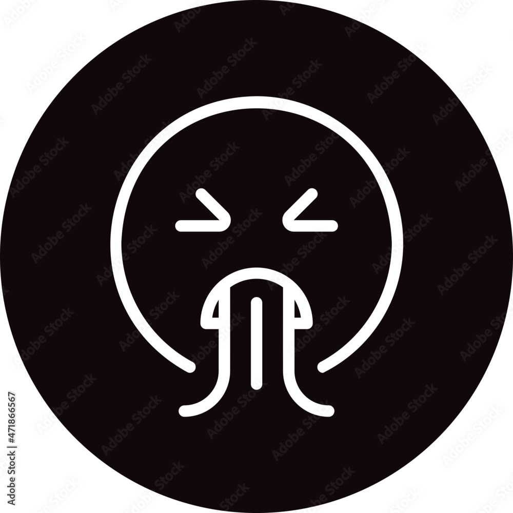 vomiting glyph icon
