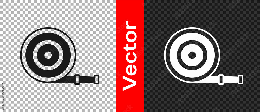 Black Fire hose reel icon isolated on transparent background. Vector Black Fire hose reel icon isolated on transparent background. Vector