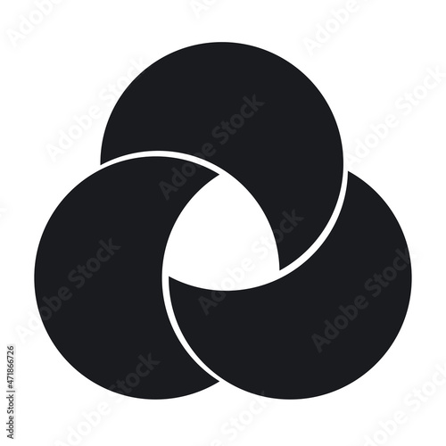 Fotografia, Obraz Venn diagram template infographic black color for presentation, start up project, business strategy, theory basic operation, logic analysis