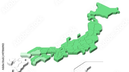 日本地図の3Dアニメーション