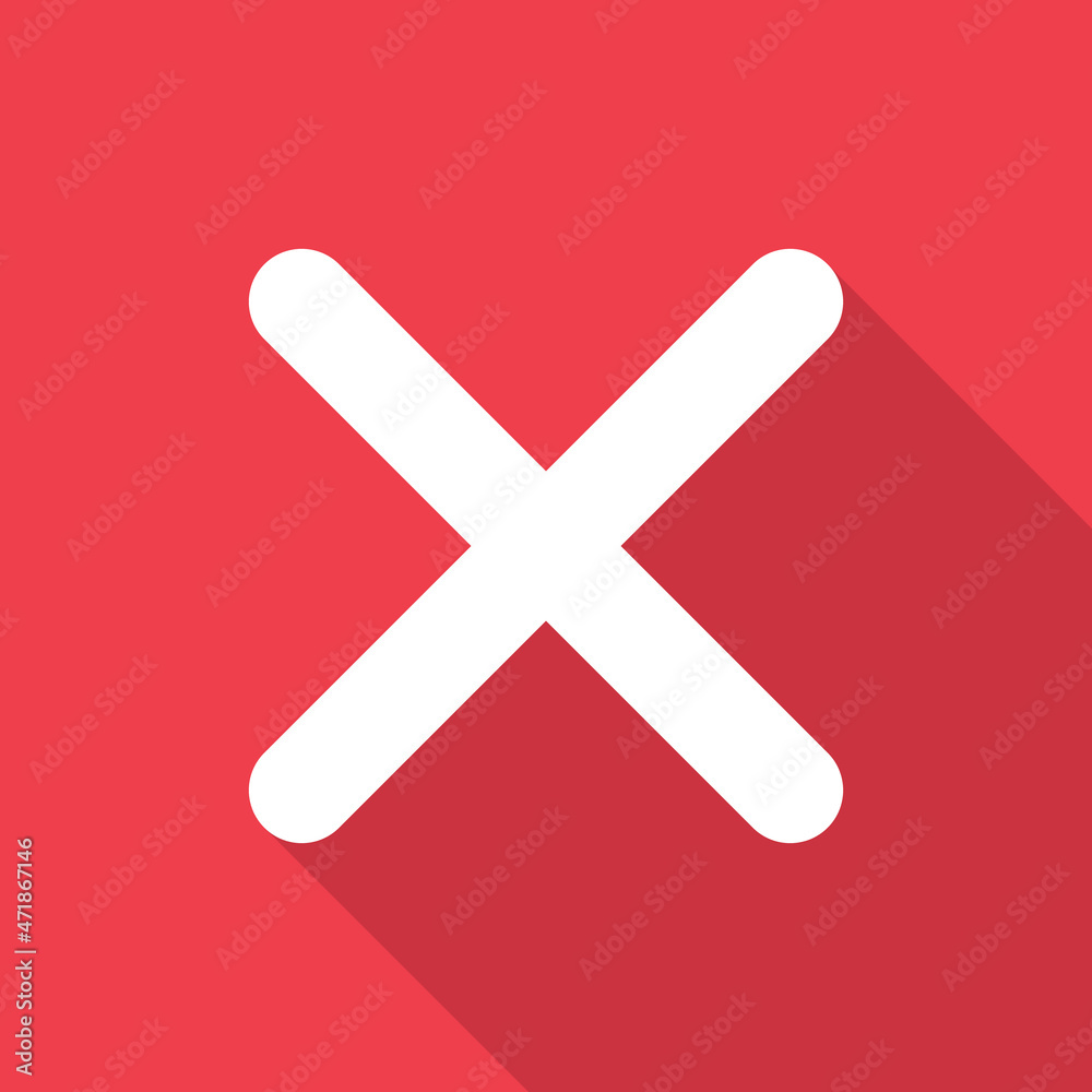 Cross mark icon, X sign, simple error design vector illustration, false choice symbol Cross mark icon, X sign, simple error design vector illustration, false choice symbol