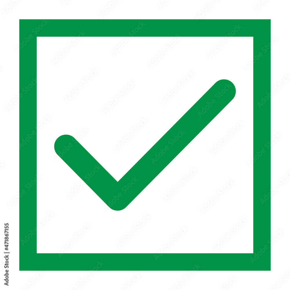 Check mark, tick icon, succes - yes vector illustration isolated on background, vote positive Check mark, tick icon, succes - yes vector illustration isolated on background, vote positive