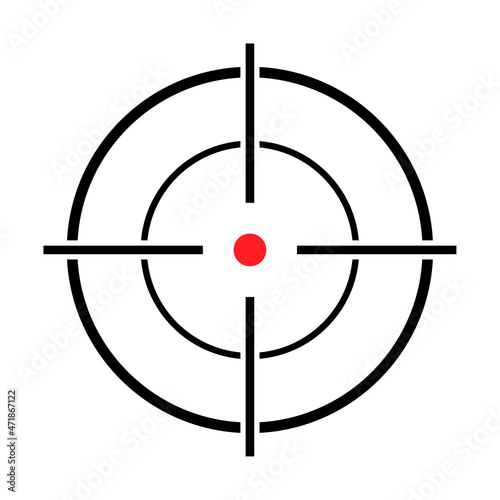 Sight gun vector icon. Modern target illustration of crosshair symbol for web design. Cross mark dot