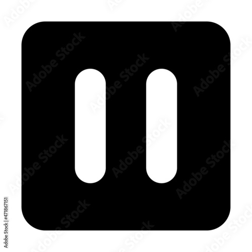 Stop and pause icon, interface media button, internet player video symbol, web film audio vector illustration
