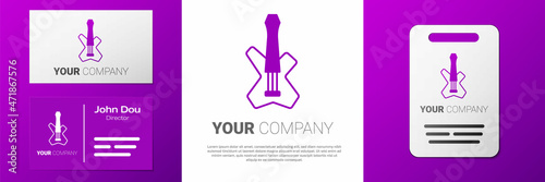 Logotype Electric bass guitar icon isolated on white background. Logo design template element. Vector