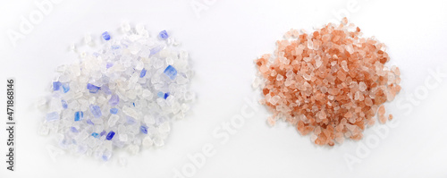 Persian blue salt and Himalayan pink salt.