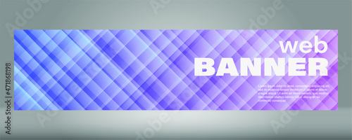 A fashionable abstract banner with a smooth gradient from pink to blue. Complex multi-layer curve design for business presentations, flyers, posters. Text. Rectangular frame. Line. Ultraviolet 