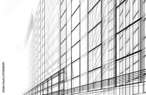 Wallpaper Mural Architecture digital drawing 3d illustration Torontodigital.ca
