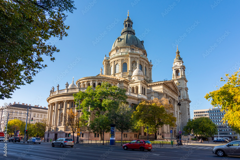 St. Stephen`s basilica in center of Budapest, Hungary