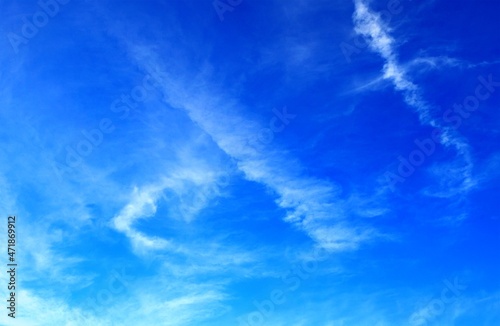 Blue sky with clouds closeup