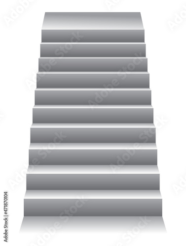 realistic staircases front view, white steps 

for pedestal vector template isolated on white 

background, stairs images isolated on 

white background.
