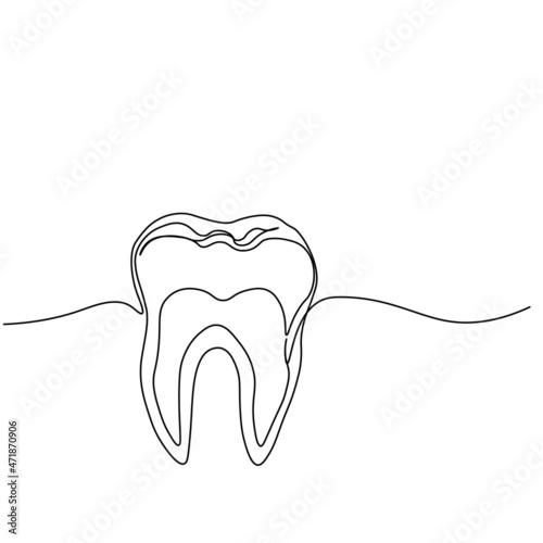 World Dentist's Day. Dentist's Day. Tooth. One line.