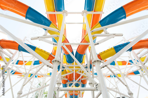 The concept of a multiplicity of ways and means to solve a problem. Concept of creative, logical thinking. roller coaster, slides in the water park.