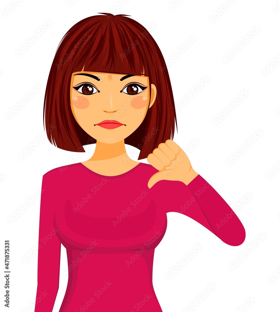 A young girl, emotions, character. Flat style. Cartoon A young girl, emotions, character. Flat style. Cartoon