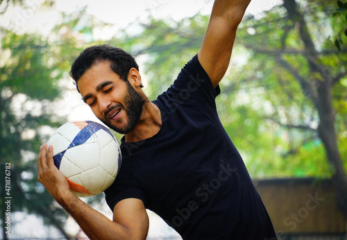 football training and people sport, - soccer player with ball on Park image © FireFXStudio
