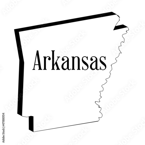 Arkansas 3D Silhouette Map