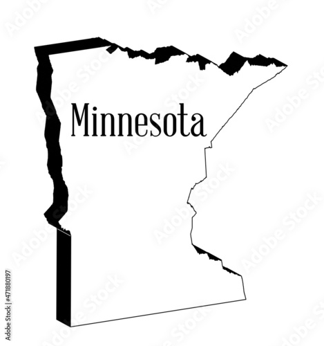 Minnesota 3D Silhouette Map