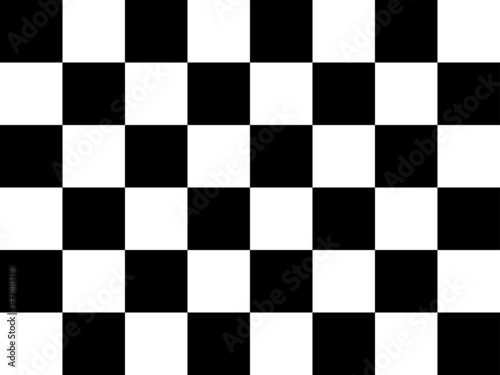 Murais de parede black and white chess board checked sport or racing flag for background and desi