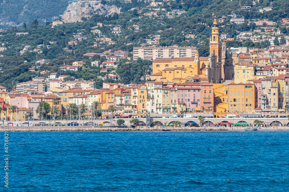 Panoramic view of Menton from Ventimiglia