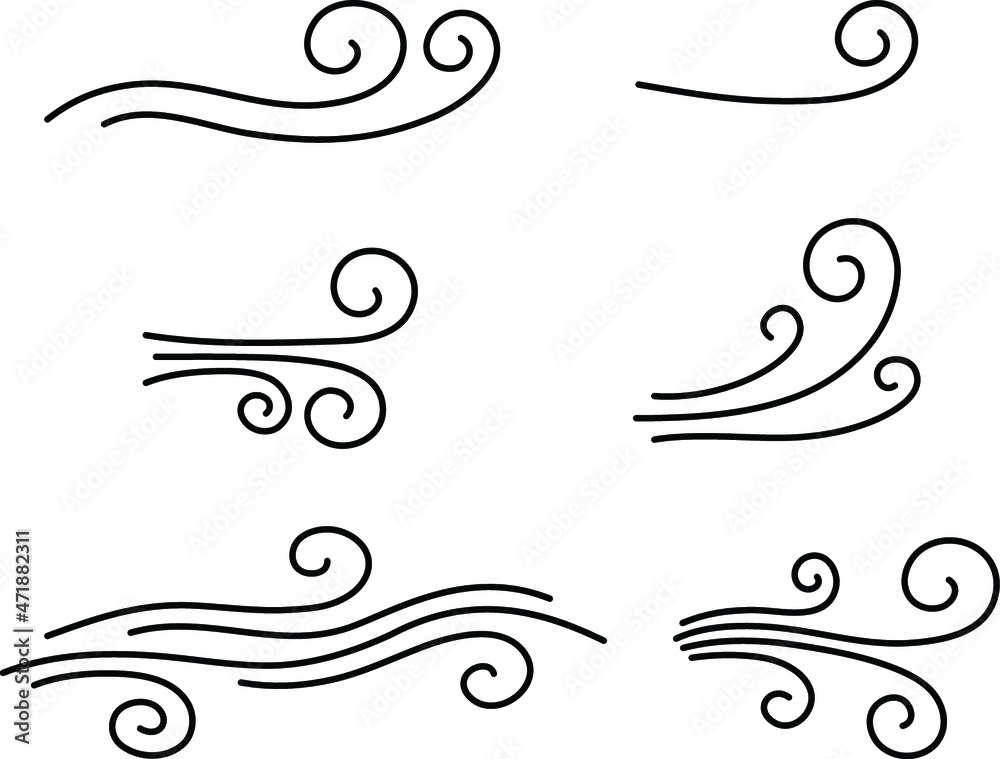 Wind and Air Wisps Clipart Set
